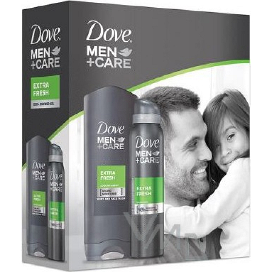 Dove Men + Care Extra Fresh dezodorant sprej 150 ml + sprchový gél 400 ml, kozmetická sada