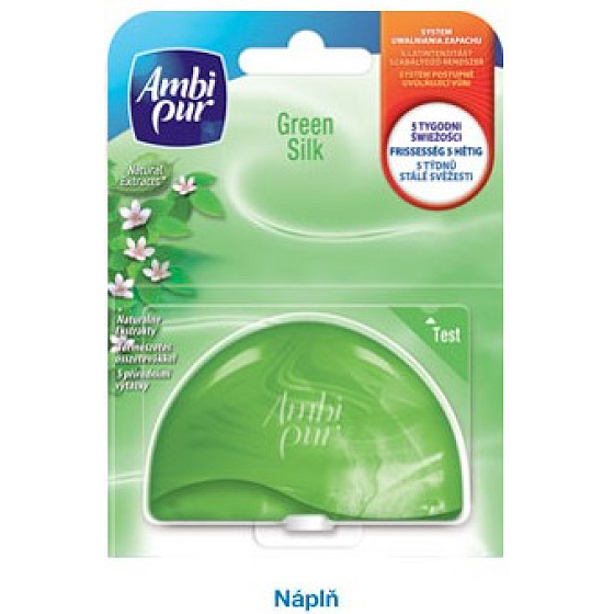 Ambi Pur Green Silk Wc blok tekutý záves náhradná náplň 55 ml