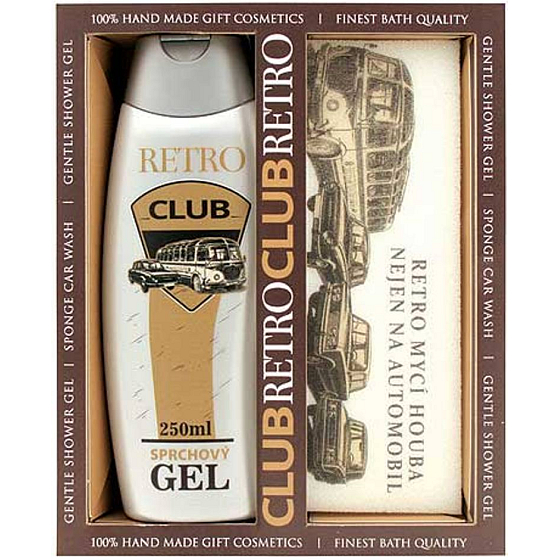 Bohemia Gifts Pre Gentlemana sprchový gél 300 ml + Retro špongia nielen na automobil 185 x 75 x 30 mm