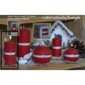 Lima Aura Vianočné fantázie vonná sviečka červená valec 60 x 120 mm 1 kus