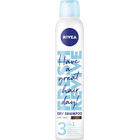 Nivea Fresh Revive suchý šampon pre tmavší tón vlasov, 200 ml