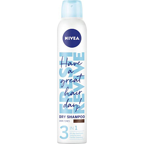 Nivea Fresh Revive suchý šampon pre tmavší tón vlasov, 200 ml