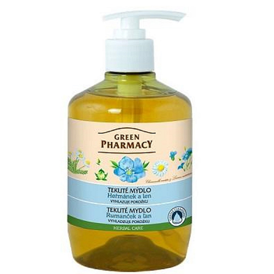 Green Pharmacy Harmanček a Ľan tekuté uhladzujúce mydlo 460 ml