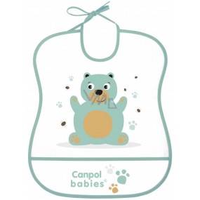 Canpol babies Cute Animals Plastový podbradník mäkký s veľkou kapsou 1 kus