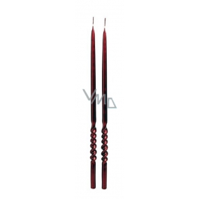Arome Sviečka kvetinová krútená metal bordó 13 x 300 mm 2 kusy