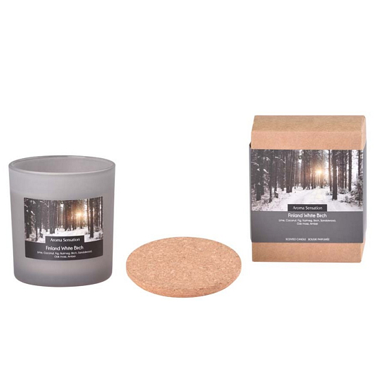 Arome Aróma Sensation Finland White Birch vonná sviečka v skle s korkovým viečkom 7,5 x 8,5 cm 340 g