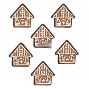 Plstené domčeky s klipom Perník 4,5 cm 6 kusov