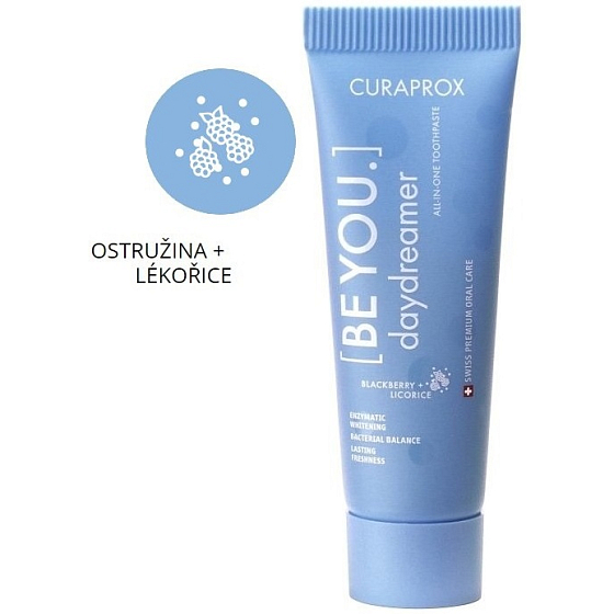 Curaprox Be You Daydreamer Bieliaca zubná pasta Blackberry and Licorice mini 10 ml