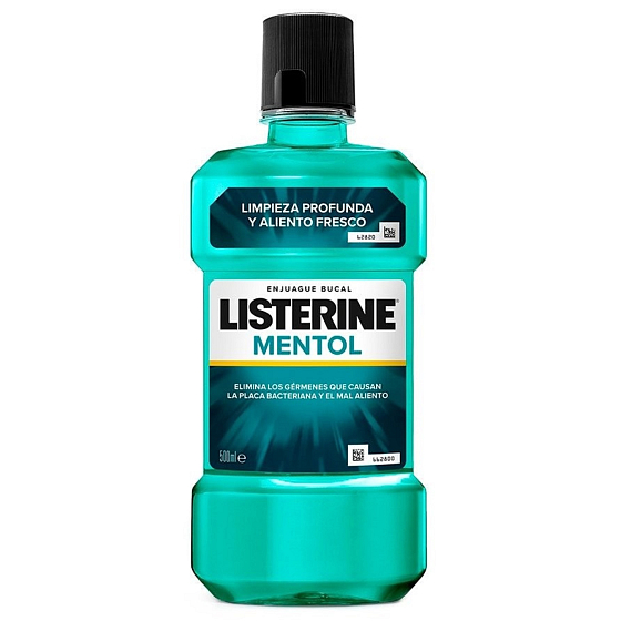 Listerine Mentol ústna voda s esenciálnymi olejmi 500 ml