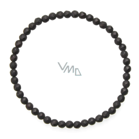 Onyx facet mat náramok elastický prírodný kameň, guľa 4 mm / 19 cm, kameň životnej sily