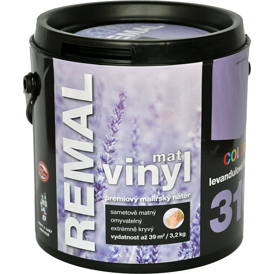 REMAL Vinyl Color mat umývateľná farba na stenu, 310 levanduľovo fialová, 3,2 kg