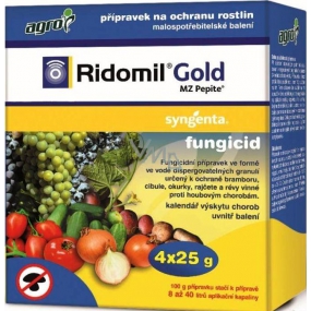 Agro Ridomil Gold MZ fungicíd Pepi prípravok na ochranu rastlín 4 x 25 g