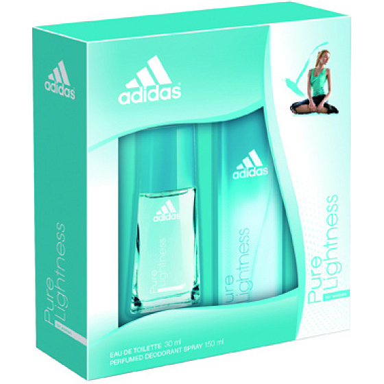 Adidas Pure Lightness toaletná voda 30 ml + dezodorant sprej 150 ml, darčeková sada