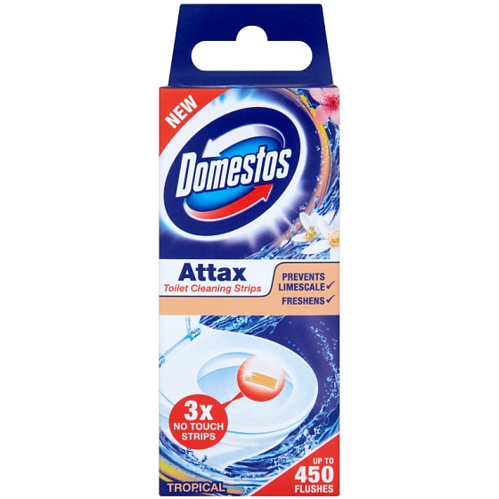 Domestos Attax Tropical čistiace prúžky do toalety 3 x 10 g