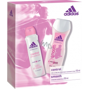 Adidas Control antiperspitant dezodorant sprej pre ženy 150 ml + Smooth sprchový gél 250 ml, kozmetická sada