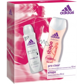 Adidas Cool & Care 48h Pre Clear dezodorant antiperspirant sprej pre ženy 150 ml + Shape sprchový gél 250 ml, kozmetická sada
