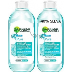 Garnier Skin Naturals Pure Nettopy micelárna voda pre zmiešanú až mastnú a citlivú pleť 2 x 400 ml