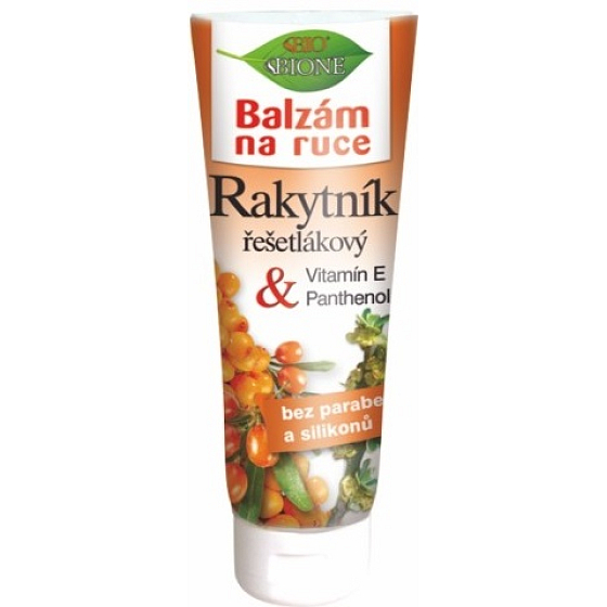 Bione Cosmetics Rakytník rešetliakový s vitamínom E a Panthenolom balzam ruky 205 ml