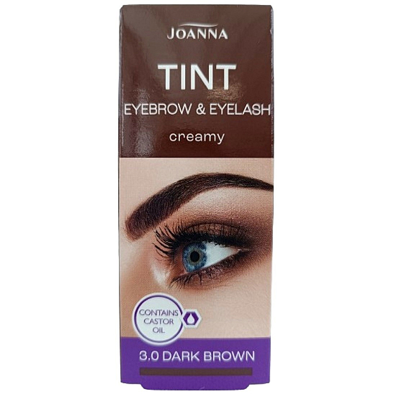 Joanna Tint Krémová farba na obočie a riasy 3.0 hnedá 15 ml