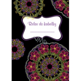 Ditipo Relax do kabelky Mandala s ružovými kvetmi zápisník 15 x 10,5 cm