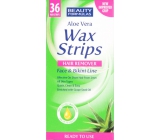 Beauty Formulas Aloe Vera Wax Strips depilačné pásiky na tvár a oblasť bikín 36 kusov