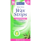 Beauty Formulas Aloe Vera Wax Strips depilačné pásiky na tvár a oblasť bikín 36 kusov