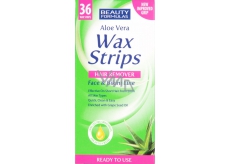 Beauty Formulas Aloe Vera Wax Strips depilačné pásiky na tvár a oblasť bikín 36 kusov