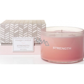 Yankee Candle Strength Cherry Blossom - Čerešňový kvet vonná sviečka sklo 3 knôty 510 g