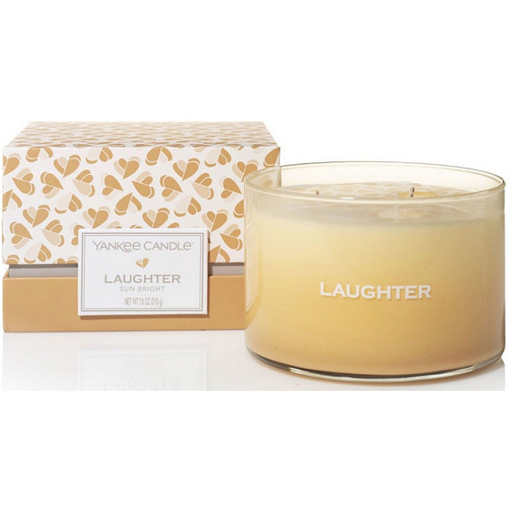 Yankee Candle Laughter Sun Bright - Hrejivé slnko vonná sviečka sklo 3 knôty 510 g