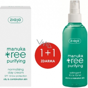 Ziaja Manuka Tree Purifying normalizačné denný krém 50 ml + Manuka Tree Purifying adstringentné pleťový tonik 200 ml, duopack