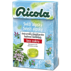 Ricola Svieža alpský švajčiarske bylinné cukríky bez cukru s vitamínom C z 13 bylín 40 g