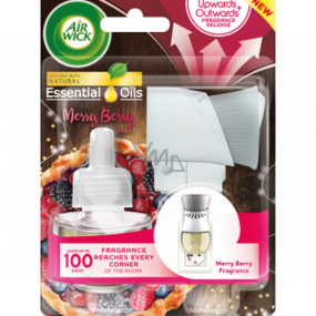 Air Wick Essential Oils Merry Berry - Vôňa zimného ovocia elektrický osviežovač vzduchu komplet 19 ml