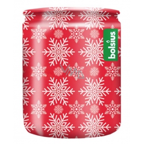 Bolsius Vločky červená, vonná sviečka v skle 68 x 80 mm, doba horenia 23 hodín