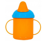 First Steps Hrnček s dvoma uškami oranžový 260 ml