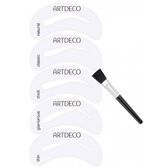 Artdeco Eyebrow Stencils with Brush šablóny na obočie so štetčekom 5 kusov