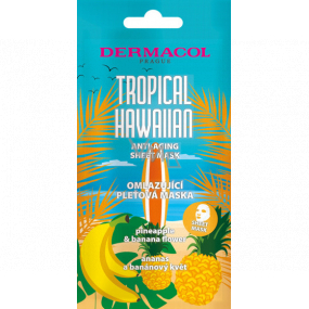 Dermacol Tropical Hawaiian omladzujúca textilná maska s extraktom z ananásu a banánového kvetu 15 ml