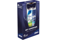 Gillette Cooling Sensitive gél na holenie s eukalyptom 200 ml + Head & Shoulders Deep Cleanse Oil Control šampón proti lupinám 300 ml, kozmetická sada pre mužov