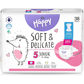 Bella Happy Junior 5 detské plienky jednorazové 11-18 kg, 38 ks