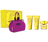 Versace Yellow Diamond toaletná voda 90 ml + sprchový gél 100 ml + telové mlieko 100 ml + kabelka, darčeková sada pre ženy