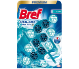 Bref Premium Color Activ Ocean WC blok pre hygienickú čistotu a sviežosť vašej toalety, farbí vodu 3 x 50 g