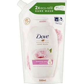 Dove tekuté mýdlo Pivonka & Ružový olej náplň, 500 ml