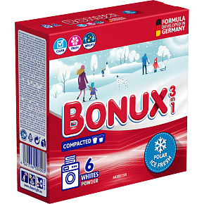 Bonux prací prášok White Polar Ice Fresh, 390 g, 6 dávok