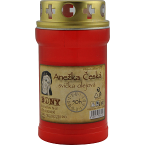 Bony hřbitovná sviečka Anežka Česká červená