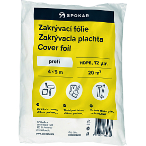 Spokar Profi zakrývacia fólia na maľovanie, 12 µ, 20 m², 4 × 5 m
