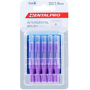 DentalPro mezizubný kartáčik rovný 1,9 mm fialový, 10 kusov