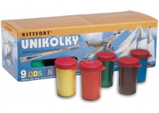 Kittfort Unikolky vodou riediteľné modelárske farby lesklé 9 kusov