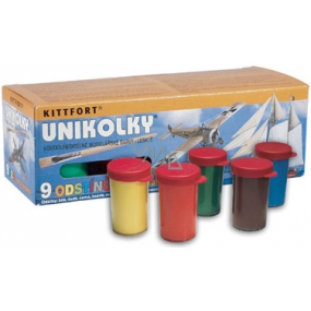 Kittfort Unikolky vodou riediteľné modelárske farby lesklé 9 kusov