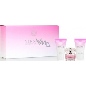 Versace Bright Crystal toaletná voda 5 ml + sprchový gél 25 ml + telové mlieko 25 ml, darčeková sada