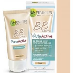 Garnier Skin Naturals Pure Active BB cream krém proti nedokonalostiam 5v1 SPF15 Light 50 ml