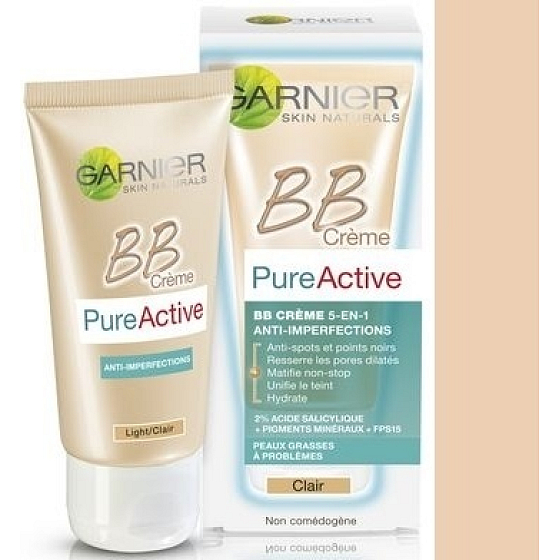 Garnier Skin Naturals Pure Active BB cream krém proti nedokonalostiam 5v1 SPF15 Light 50 ml